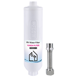 Long safety life RV water filter with Flexible Hose Protector for campers