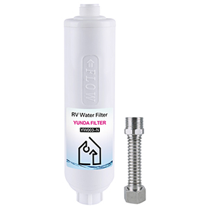 Long Safety Life RV Water Filter With Flexible Hose Protector for Campers