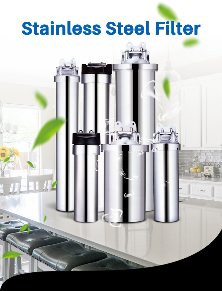 Stainless Steel Whole House Water Filter, Filtration Stainless Steel Housing