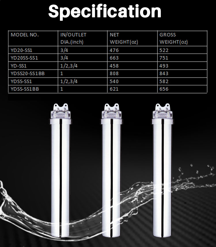 Filter Housing Stainless Steel, For Whole House Water Filter