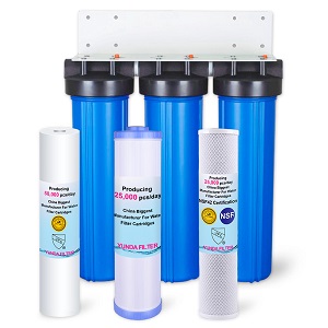 3-Stage 4.5X20 Inch Big Blue Whole House Water Filter System