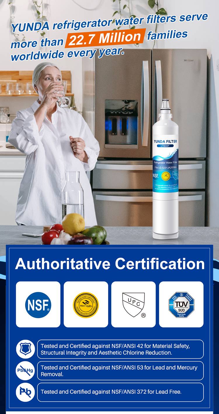 LG LT600P, 5231JA2006B Refrigerator Water Filter | YUNDA FILTER