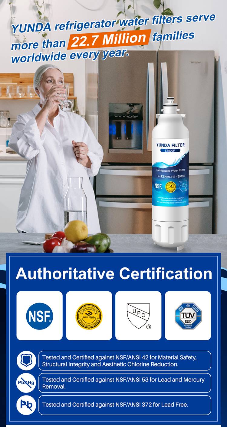  LG LT800P, ADQ73613401 Refrigerator Water Filter | YUNDA FILTER