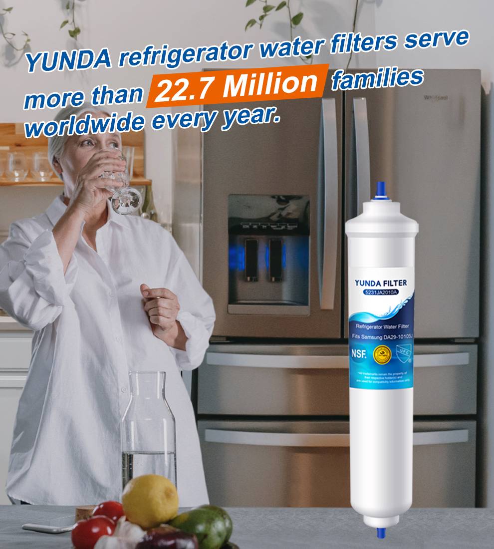 YUNDA Universal Inline Refrigerator Ice Maker Water Filter