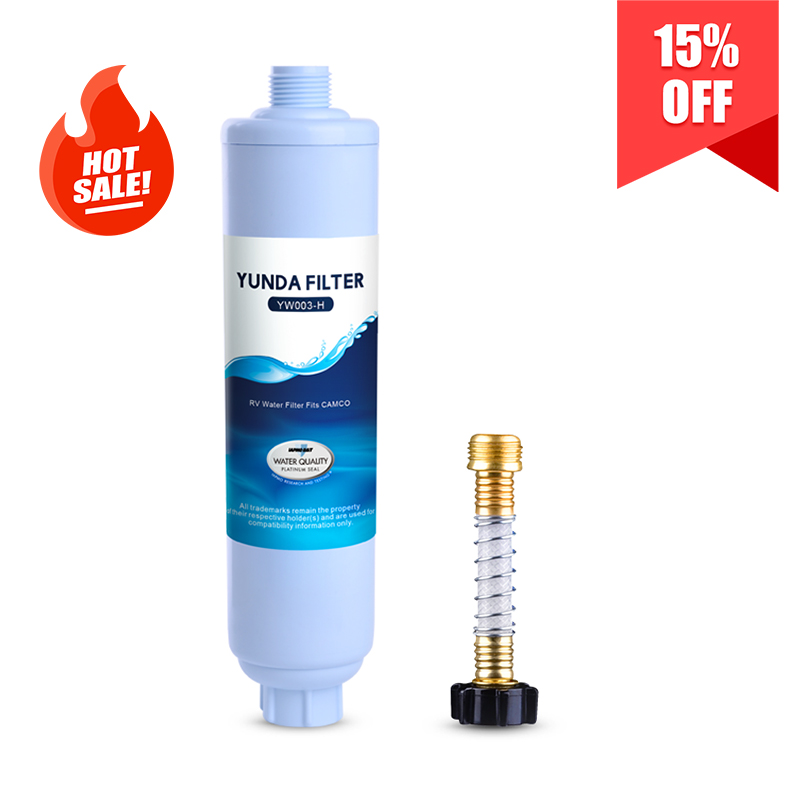 Inline Water Filter for RV, Spa, Boats, Campers, Pets, Gardening