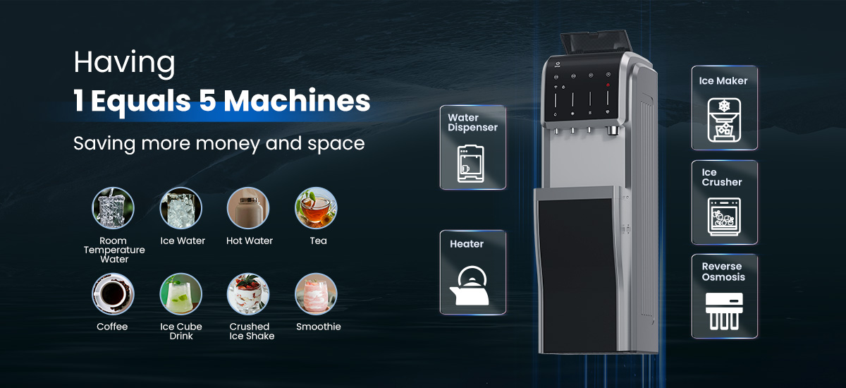 Ice Maker with Reverse Osmosis Water Cooler Dispenser