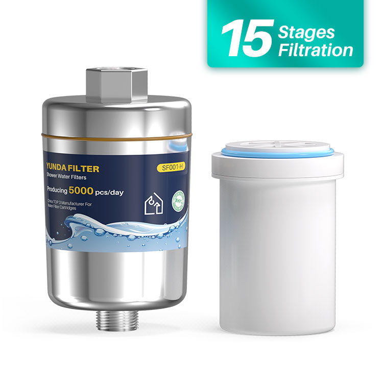 YUNDA 15 Stages Shower Filter for Hard Water, Remove Chlorine and Harmful Substances