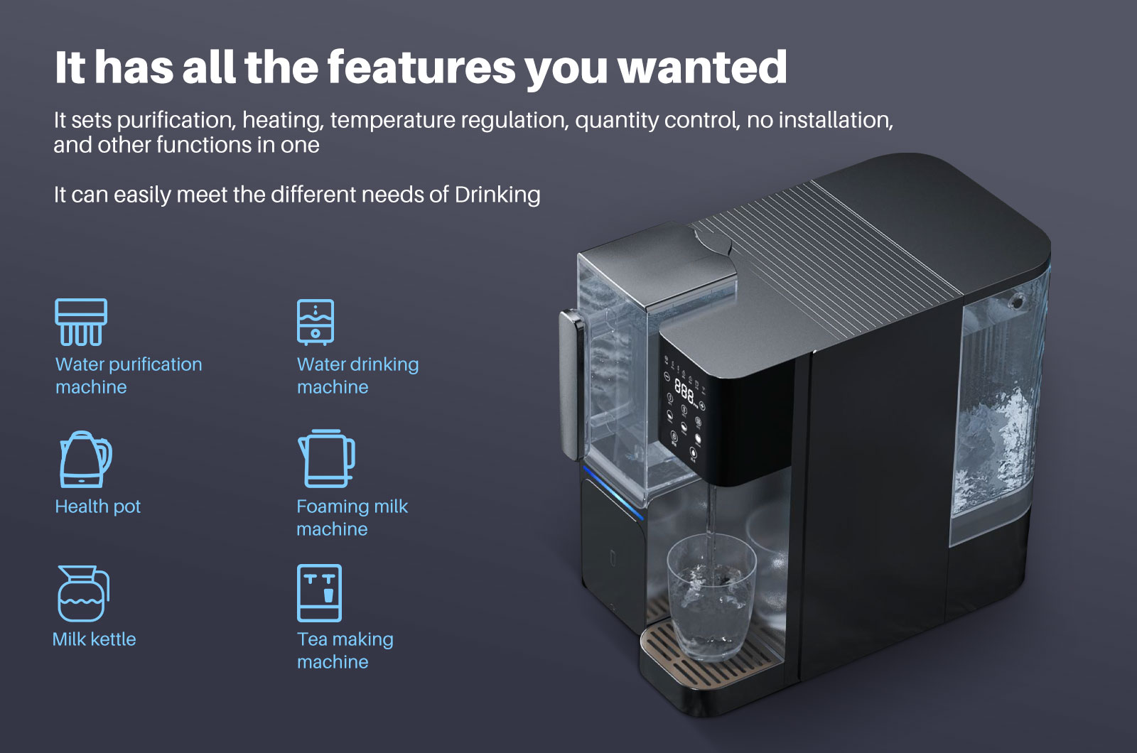 YUNDA Countertop Water Filter Dispenser