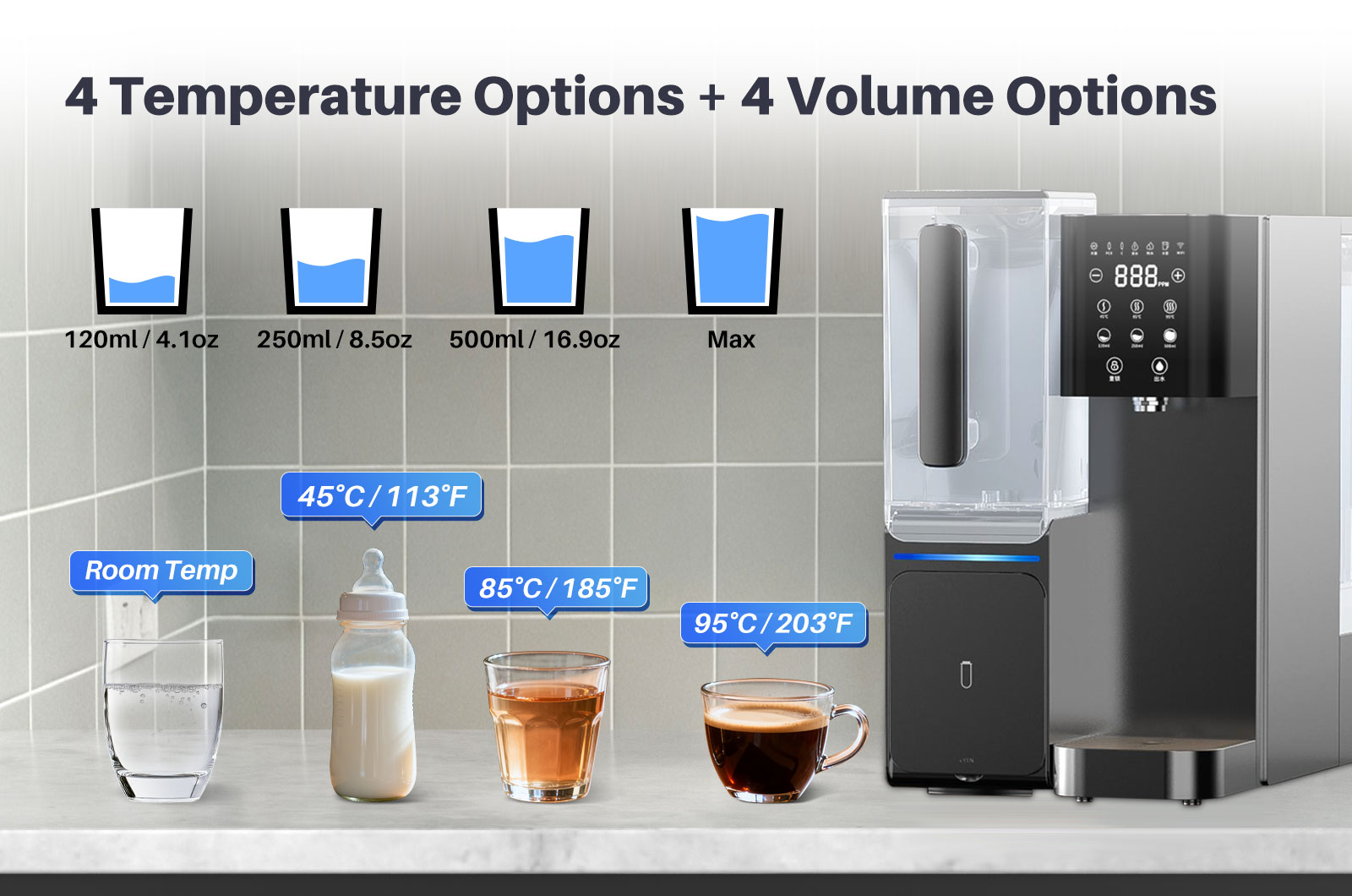 YUNDA Countertop Water Filter Dispenser