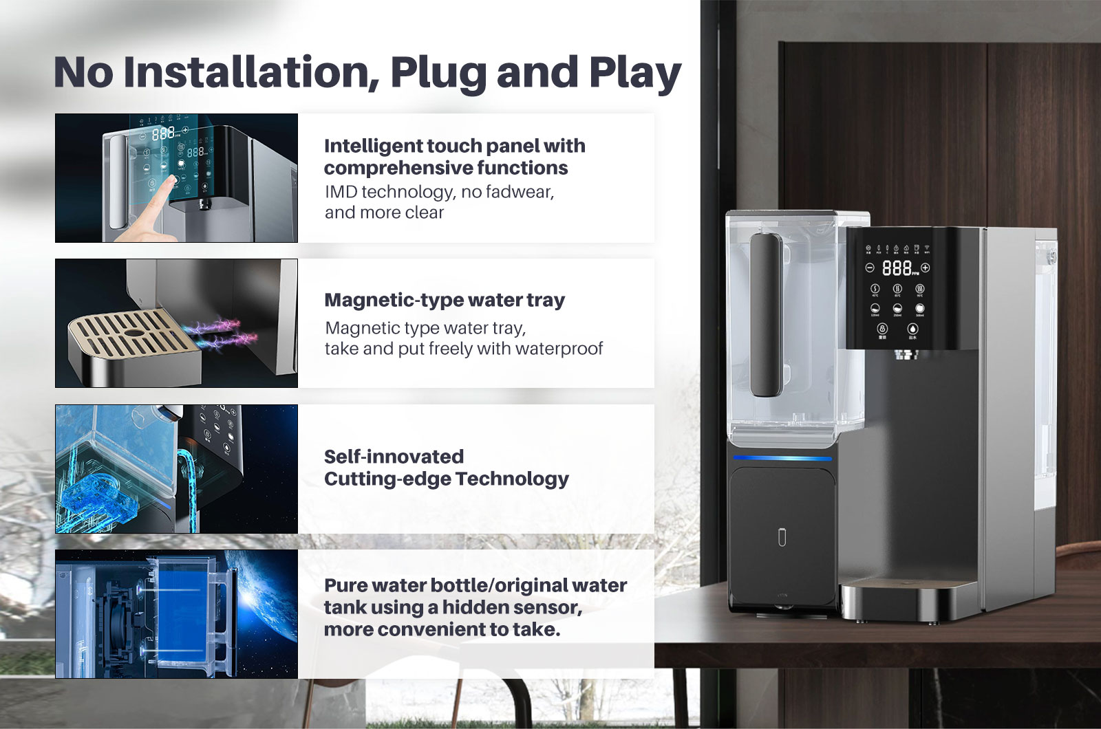 YUNDA Countertop Water Filter Dispenser