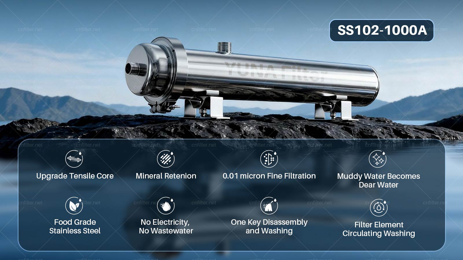 YUNDA Whole House Ultrafiltration Stainless Steel Water Filter System