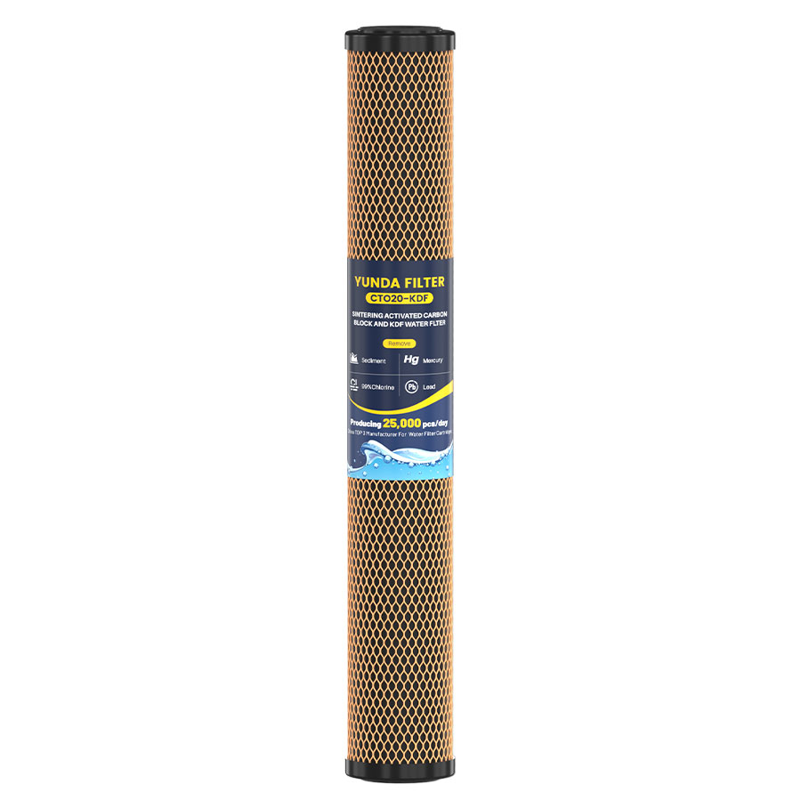 20x2.5 inch CTO20-KDF Carbon Filter Cartridge with KDF, Removes Heavy Metal, Chlorine, and Odors