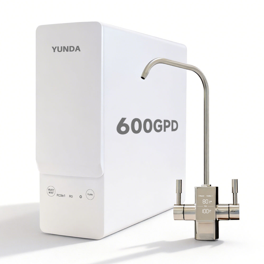 YUNDA PRU600B Tankless 600 GPD Reverse Osmosis, Smart Faucet, 2 Filtration Options