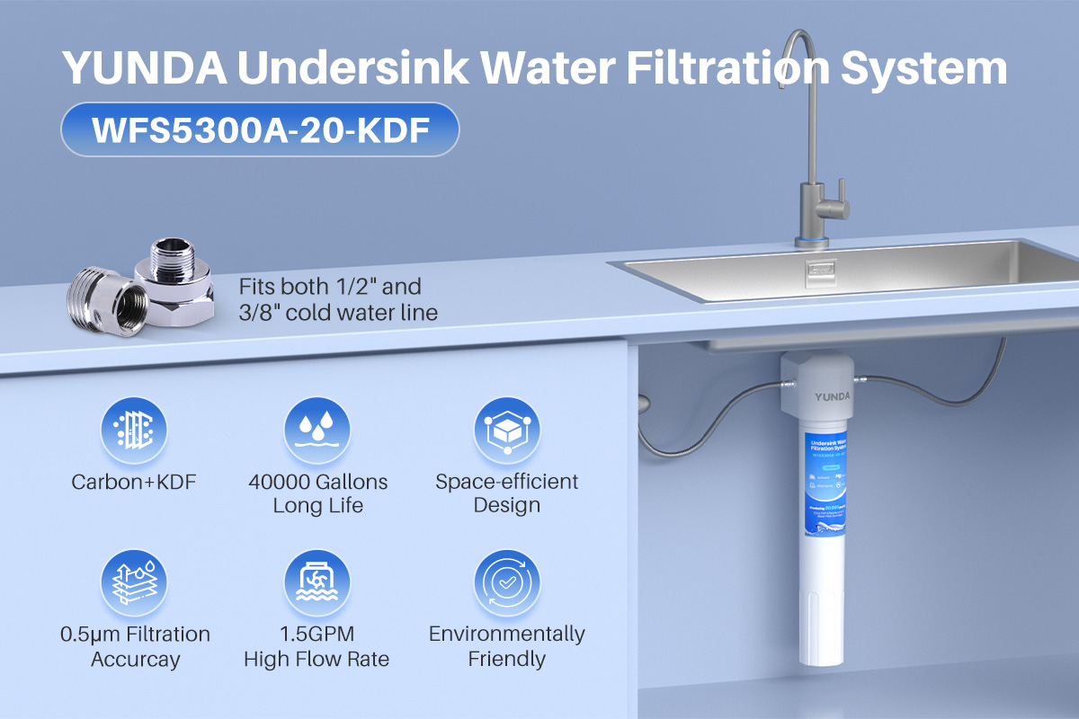 YUNDA Under Sink Activited Carbon and KDF Water Filter