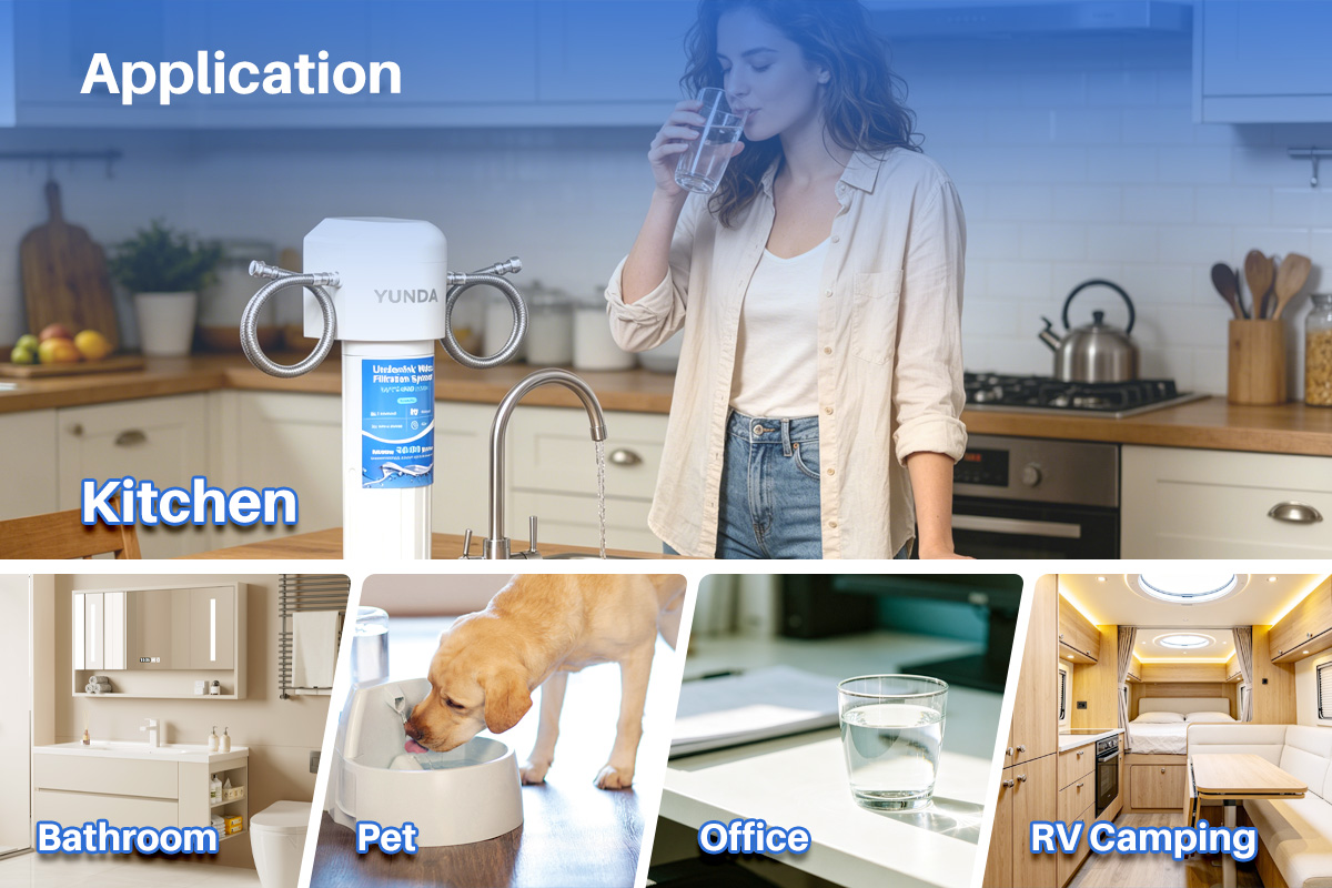 YUNDA Under Sink Activited Carbon and KDF Water Filter