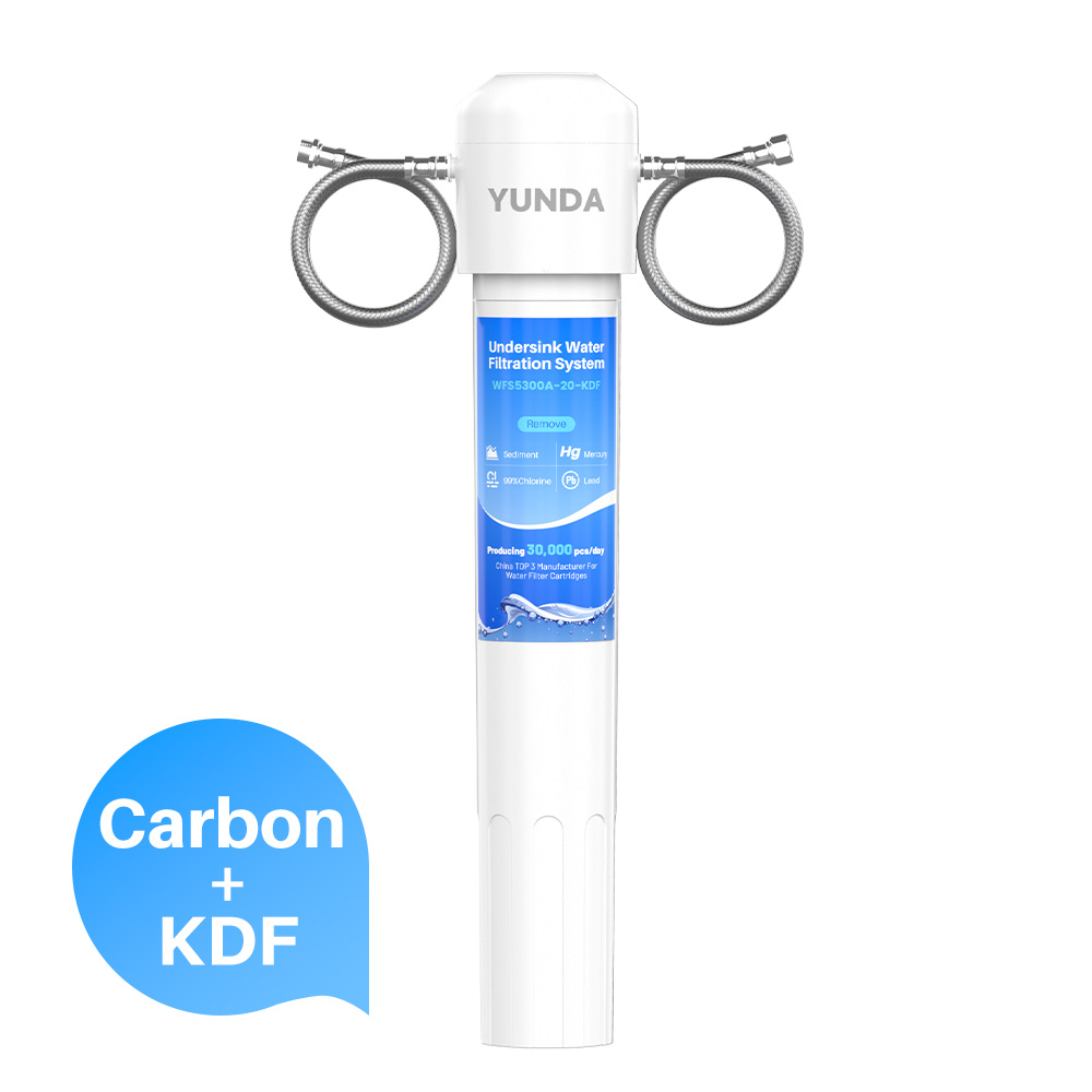  YUNDA WFS5300A-20-KDF Under Sink Carbon and KDF Water Filter, 40K Gallons