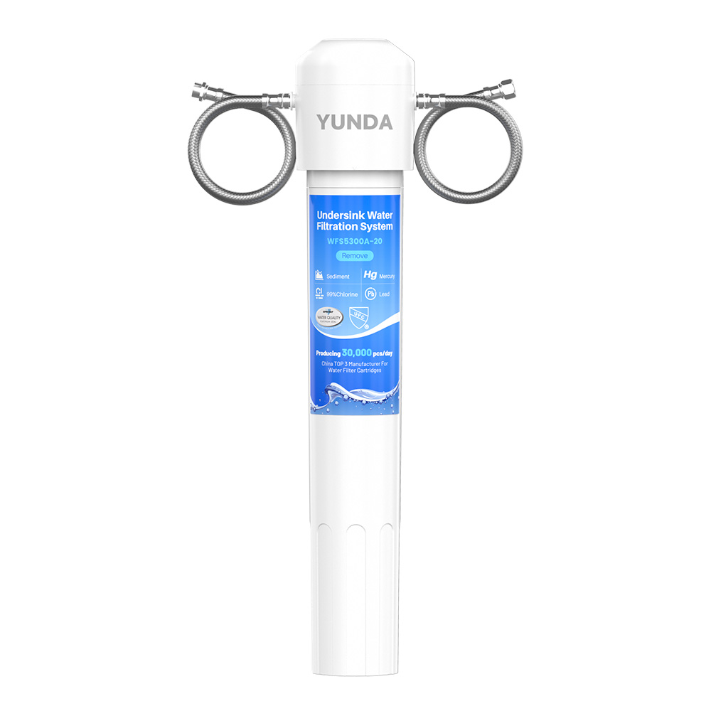  YUNDA WFS5300A-20 40K Gallons Best Single Stage Under Sink Water Filter, Ultra High Capacity NSF/ANSI CAN372 & 42 Certified, Direct Connect Drinking Faucet, Removes Chlorine, Odor, Heavy Metals