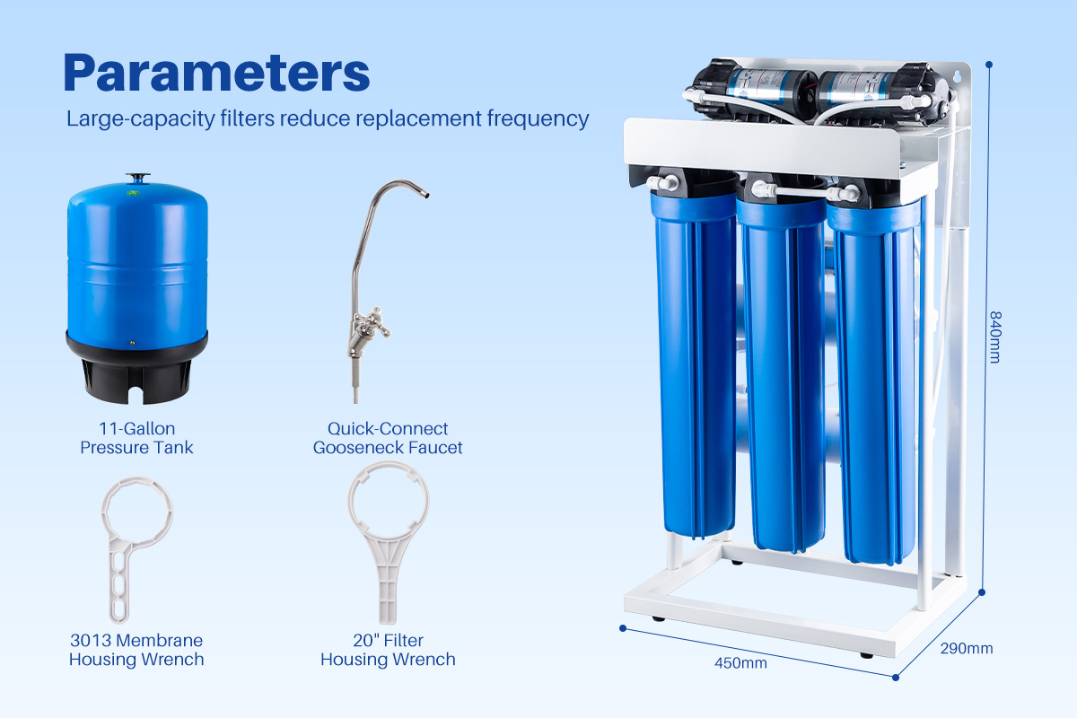 YUNDA 2CRO5 Commercial RO Water System, Dual-Pump, Dual-Membrane Design